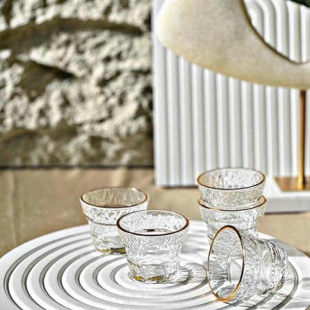 طقم فناجين سادة /12 زجاج مثلج خصر سادة CAWA CUP -A +ج2 +ج4